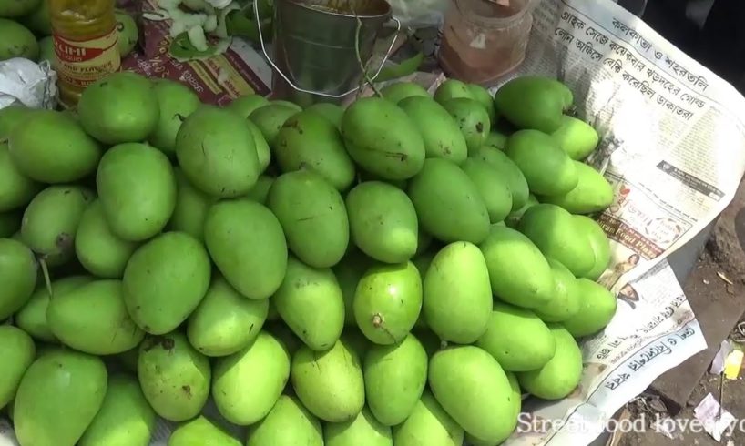 Bengali Street Food India | Tasty Masala Raw mango (Aam) -  Kolkata Street Food India