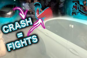 CAR CRASH AT CAR SHOW SPARKS MULTIPLE FIGHTS!