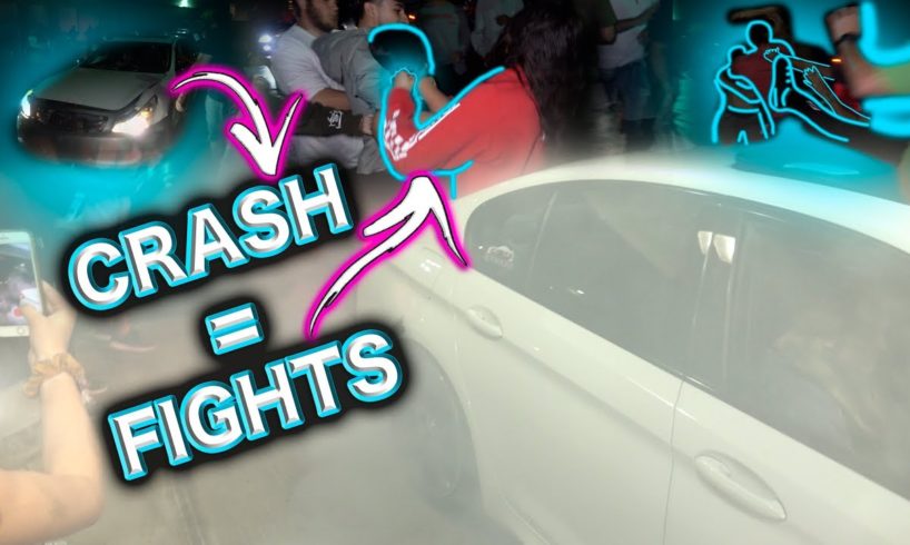 CAR CRASH AT CAR SHOW SPARKS MULTIPLE FIGHTS!