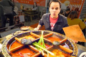 Chinese Street Food HOT POT HEAVEN + RABBIT Noodles and SPICY Dumplings in China - CHILI OIL 4 LIFE!