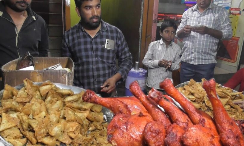 Crispy Chicken Leg Piece @ 80 rs - Crispy Samosa - Shami Kabab @ 10 rs - Indian Street Food