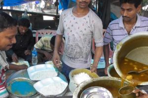 Dim Vat (Rice with Potato Egg Curry) @ 30 rs Plate - Common Man Street Food in Kolkata