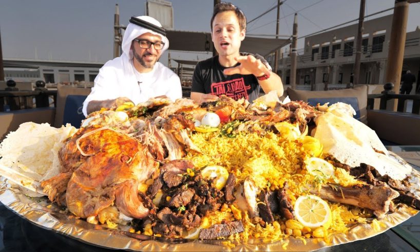 Dubai Food - RARE Camel Platter - WHOLE Camel w/ Rice + Eggs - Traditional Emirati Cuisine in UAE!