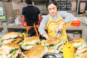 GOD LEVEL Street Food in Mexico - Sandwich NINJA with SUPER FAST Cutting Skills + Mexican Chicken