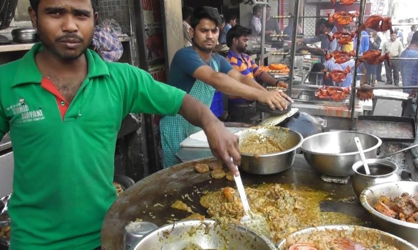 Indian People Enjoying Famous Lucknowi Biryani & Chicken Kebab - Street Food Lucknow India