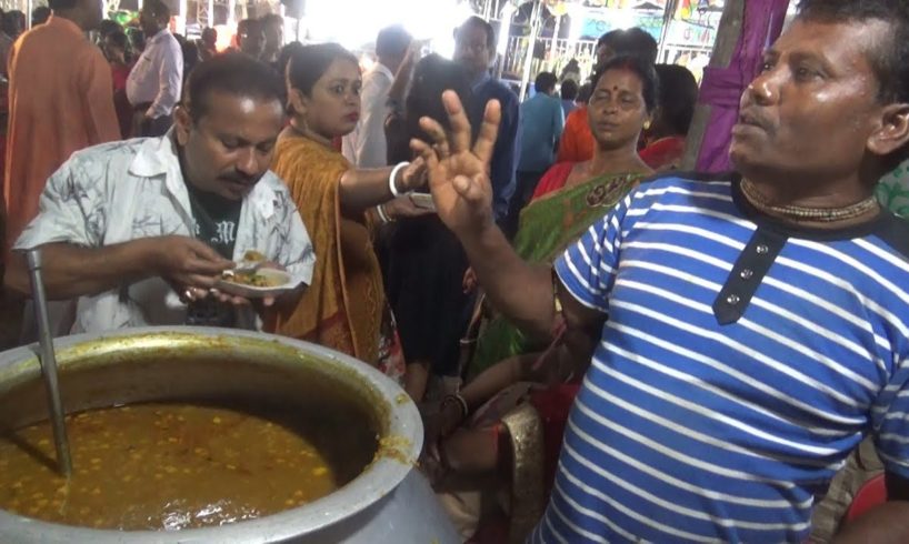 Jagannath Ka Kabuli Chana Ghugni Chaat @ 15 rs Only | People Enjoying Food in Puja West Bengal India