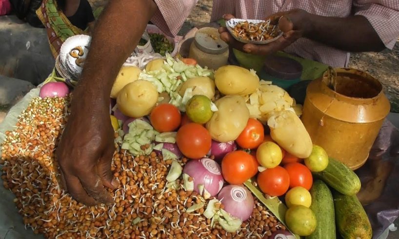 Old Man Selling - Healthy Sprouted Chana Chaat - Kolkata Street Food