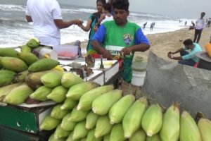 People Eating & Enjoying | Best Indian Street Food | Chennai Marina Beach (Tamil Nadu India )