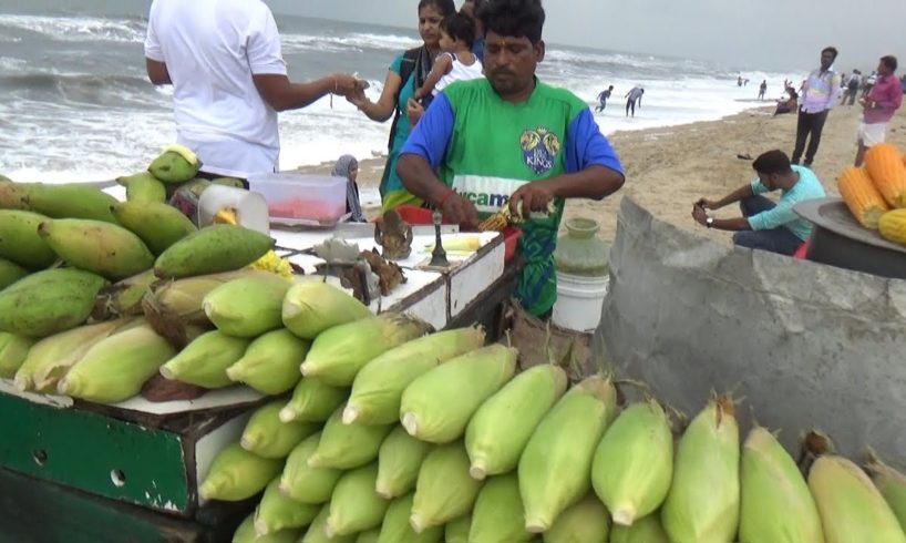 People Eating & Enjoying | Best Indian Street Food | Chennai Marina Beach (Tamil Nadu India )