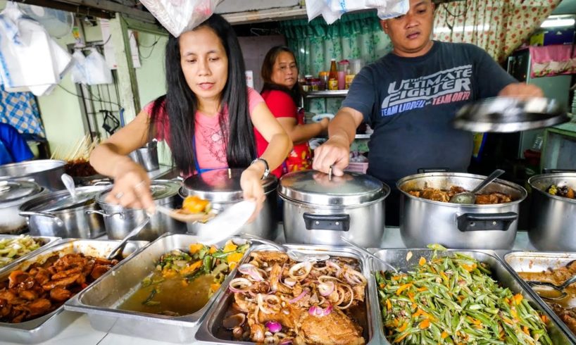 Philippines Street Food - AMAZING Filipino Food at Aling Sosing's Carinderia in Manila!