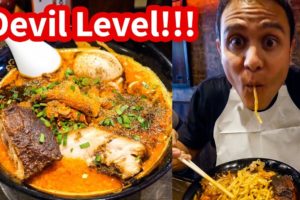 THE SPICIEST RAMEN in Tokyo at Karashibi Kikanbo - DEVIL LEVEL Japanese Food!