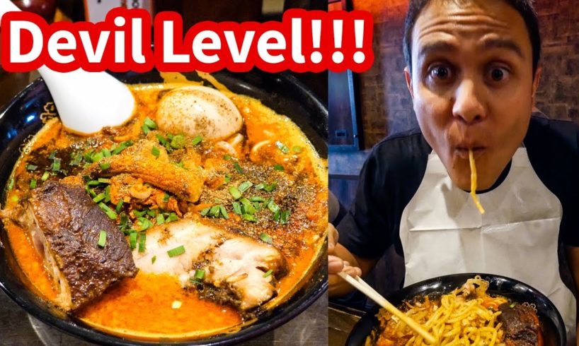 THE SPICIEST RAMEN in Tokyo at Karashibi Kikanbo - DEVIL LEVEL Japanese Food!