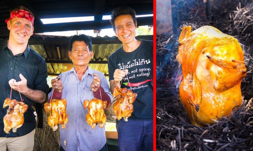 Unique Grilled Chicken - DON'T TRY THIS AT HOME!! with Sonny Side! | ไก่อบฟาง