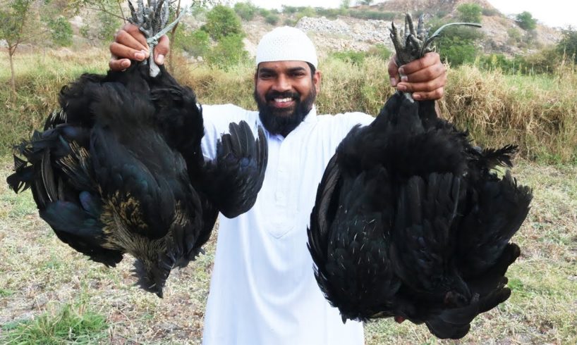 Yummy  Black Chicken Recipe || Cooking Black chicken recipe || Nawabs kitchen