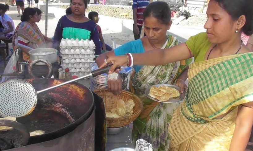 Active Couple Selling Kachori (5 Piece with Veg Curry & Chutney @ 20 rs ) | Street Food Digha