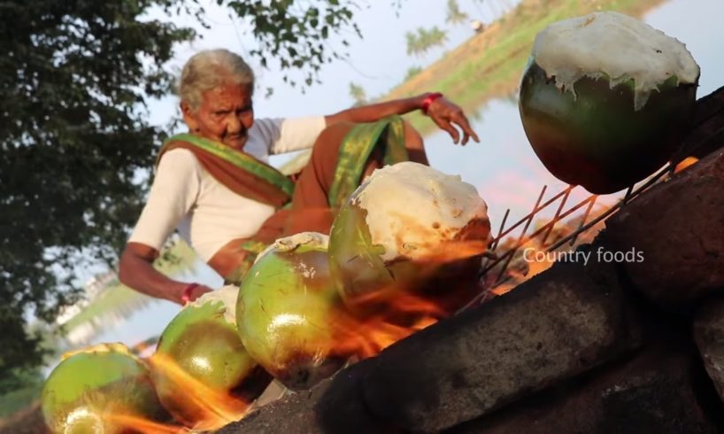 Coconut Chicken || Cooking Chicken In green Coconut By Our Granny