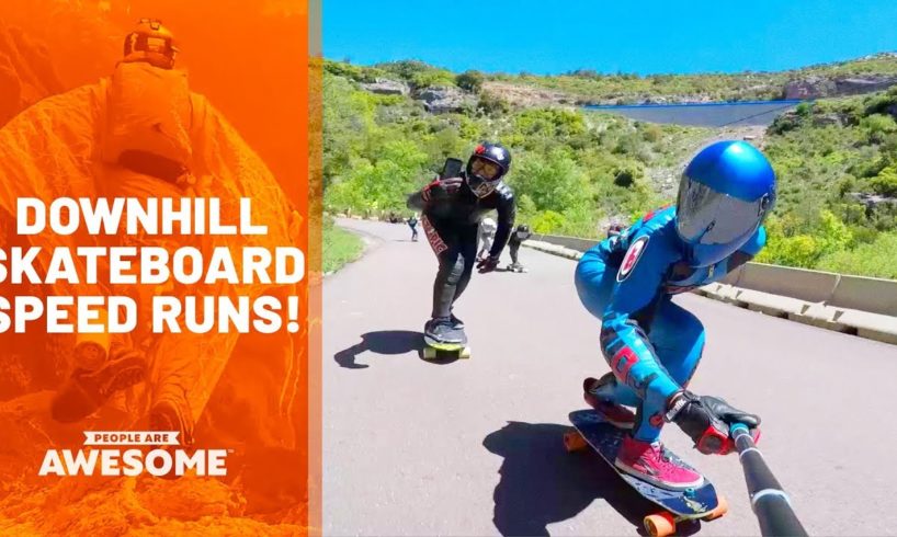 Downhill Skateboarding Speed Runs | People Are Awesome