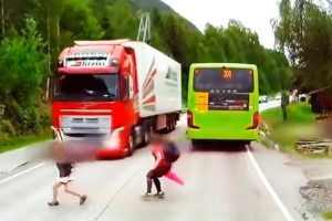 Emergency brakes system of Trucks saved a life