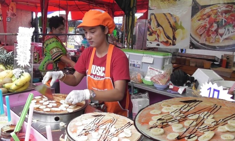 Exciting Thai Fruit Crepes ( Strawberry/ Pineapple/ Chocolate ) 50 Bhat (107 Rs) Per Piece