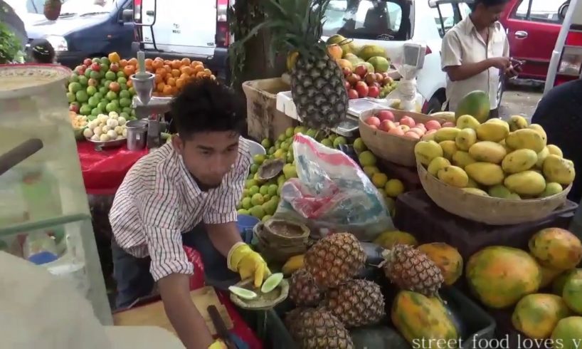 Indian Street Food at Darjeeling - Healthy Sliced Mixed Fruits - Street Food India