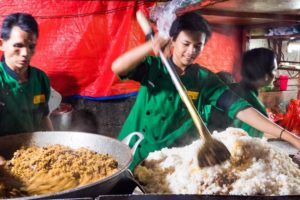 Indonesian Street Food - GIANT Fried Rice in Jakarta, Indonesia (Nasi Goreng Kambing Kebon Sirih)!