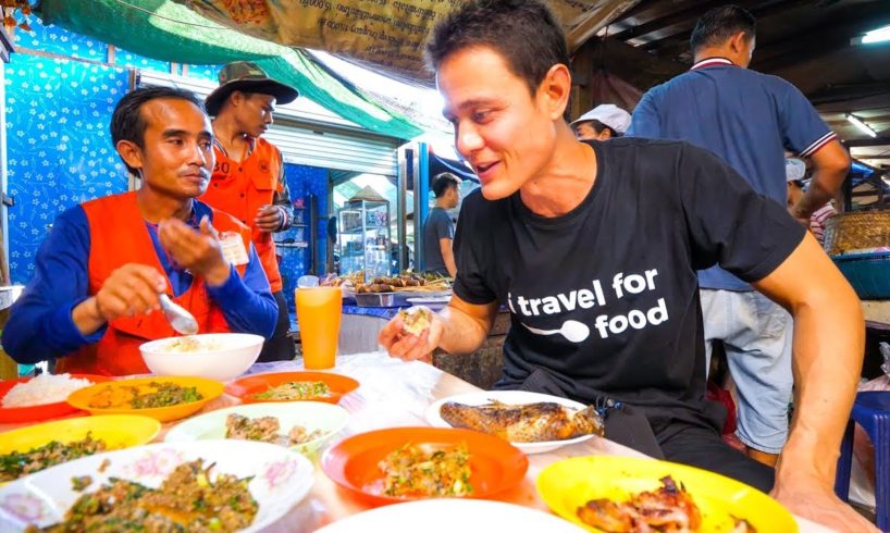 Lao Street Food - GIANT STICKY RICE Feast and Stuffed Chili Fish in Vientiane, Laos!