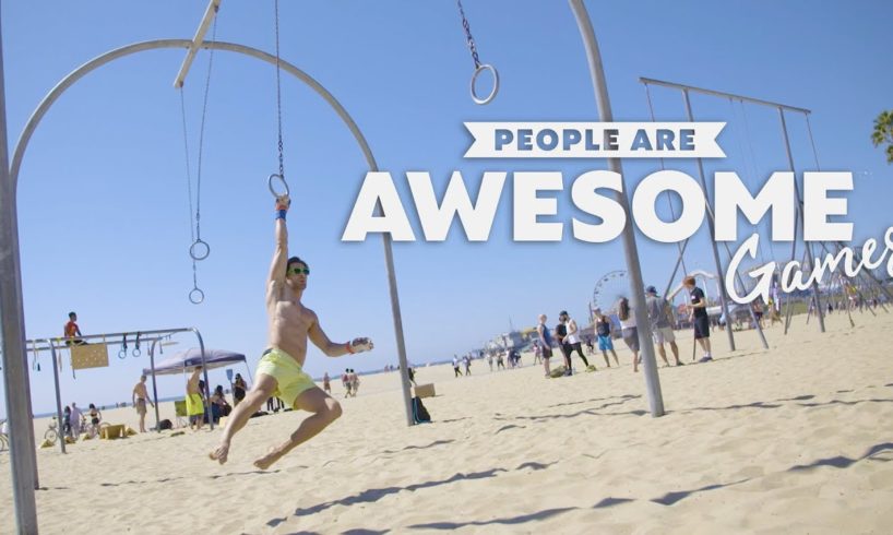 People Are Awesome Games | Original Muscle Beach (Ninja Warrior, AcroYoga, Slacklining)