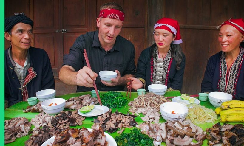 Potbelly Pig Cooked 7 Ways - Traditional cooking with Red Dao Family in Ta Phin Village, Vietnam!