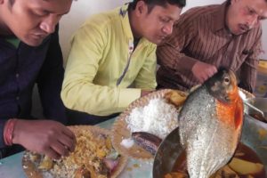 Rupchanda Fish Curry & Eggplant Fry With Rice | Lunch In Digha Roadside Hotel | Indian Street Food