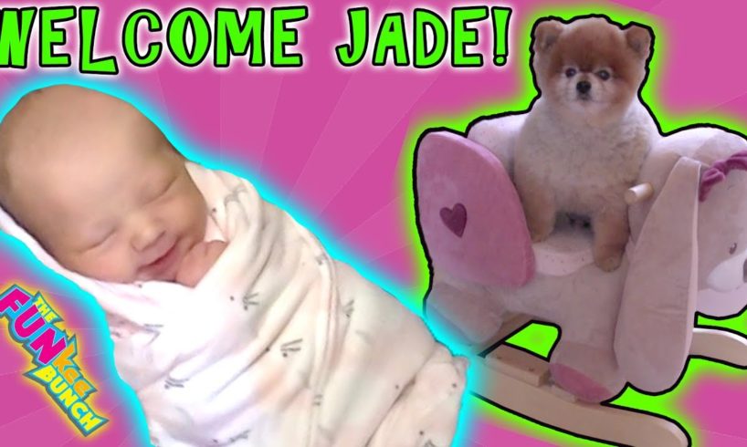 SHE'S HERE!! WELCOME LITTLE NEWBORN JADE!! CUTEST PUPPY DOG RUNS AWAY!!