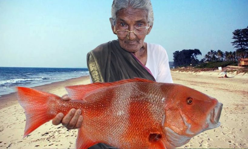 Sea Fish Recipe | Big Fish Recipe By Granny Mastanamma