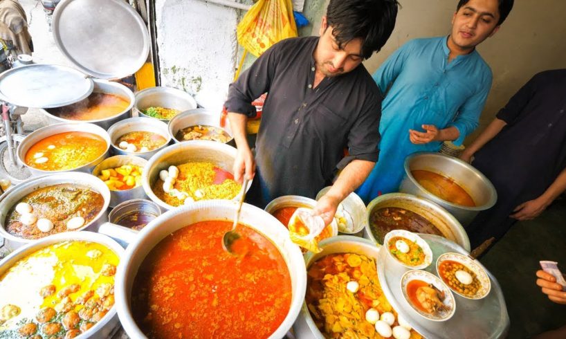 Street Food in Peshawar - SUPERHUMAN Curry + 100 Egg BIGGEST Chapli Kebabs + Pakistani Street Food!