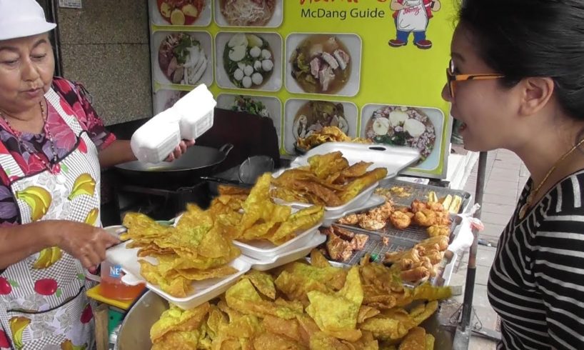 Thai Old Woman Selling Lots of Snacks | Thailand Bangkok Street Food