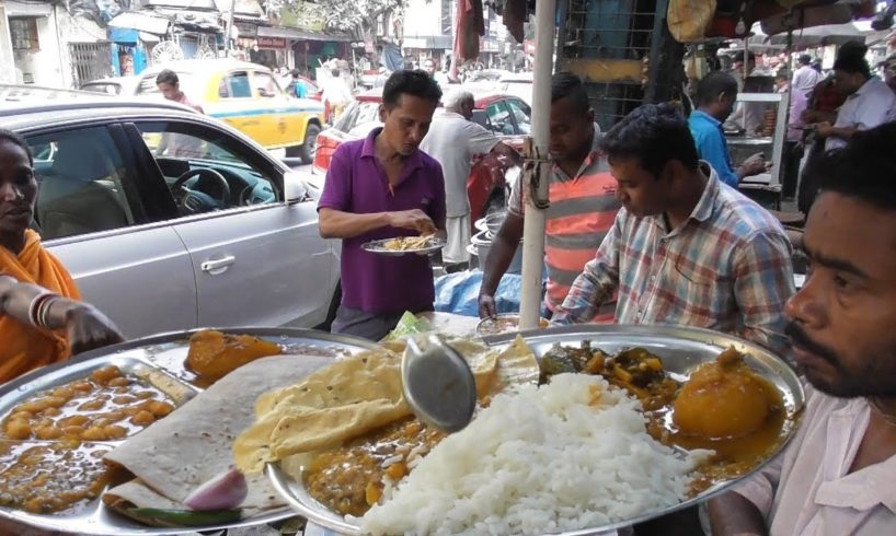 Best Hardworking Couple of The World - Rice /Roti with 3 Vegetables @ 25 rs | Kolkata Street Food