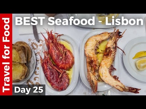 Best Portuguese Food - GIANT TIGER PRAWNS and Seafood at Cervejaria Ramiro in Lisbon, Portugal!