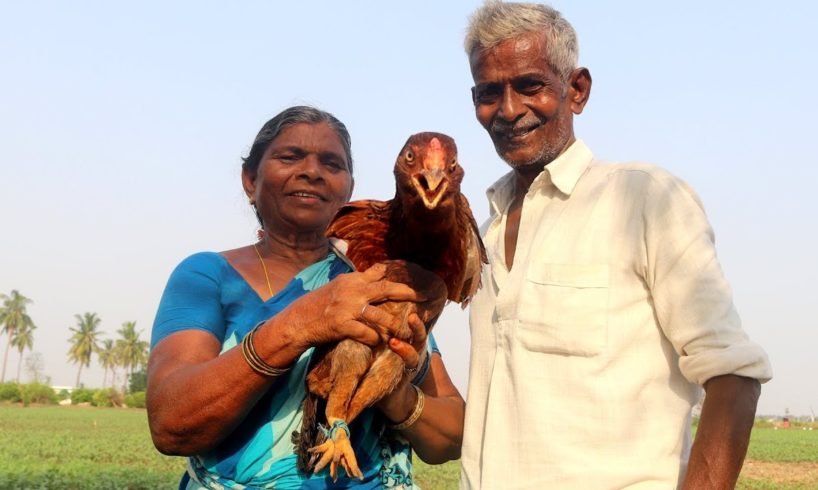 Country Chicken Curry by my Grandma & Grandpa(నాటు కోడి కూర - కట్టెల పొయ్యి మీద)