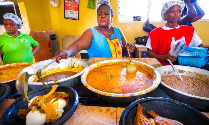 First Time Trying GHANAIAN FOOD!! Amazing Palm Nut Soup in Accra, Ghana, West Africa!