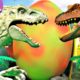 GIANT DINOSAUR SURPRISE EGG! 11 DINOSAUR ANIMALS SURPRISE TOYS 3D PUZZLES Indominus Rex fights T-Rex