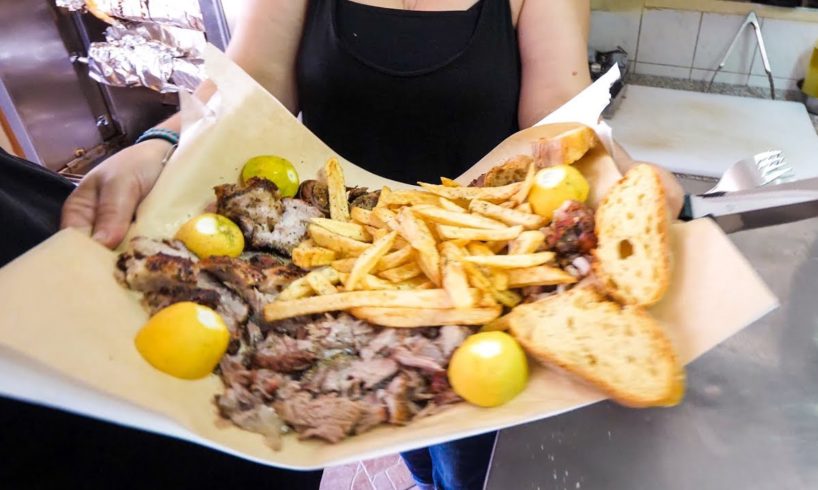 GIANT Greek Meat Feast - Food in Athens!