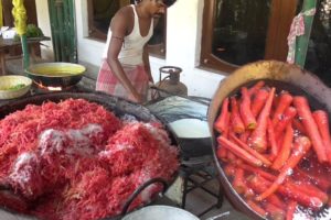 Gajar (Carrot) Ka Halwa Full Preparation For 100 People |Tasty & Healthy Sweet|Street Food Loves You