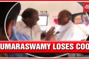 H.D Kumaraswamy Fights With His Own Minister, Venkatarao At Raichur