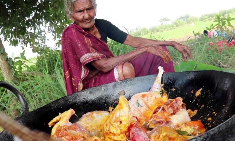 My 105 Years Grandma's Yummy Full Chicken Recipe | Tasty Chicken Curry  || Country Foods