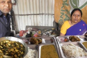 No Servant Only Husband Wife Manages All - 40 rs Thali - ( 4 Roti -Rice -Dal - Sabji) - Lucknow Food