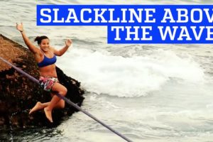 Slackline Tricks over the Waves | People are Awesome