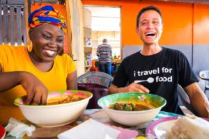 Street Food in Ghana - GIANT CHOP-BAR LUNCH and West African Food Tour in Accra!