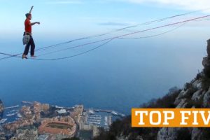 TOP FIVE: Hoop Diving, Highlining & Handstands | PEOPLE ARE AWESOME 2017