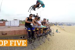 TOP FIVE: Powerbocking, Slacklining & Parkour | PEOPLE ARE AWESOME 2017