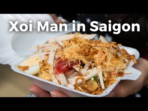 Xoi Man (Sticky Rice and Toppings) in Saigon, Vietnam