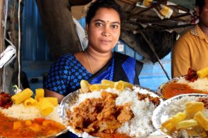 Aunty Selling Roadside Meals @50 Rupees || Chicken Rice @ 70 Rs Only |Boty Rice @ 70 Rs only
