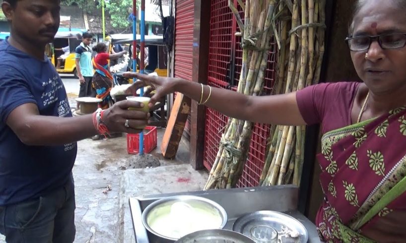 Chennai Husband Wife Selling - Sugarcane Juice @ 10 rs Per Glass | Street Food Loves You